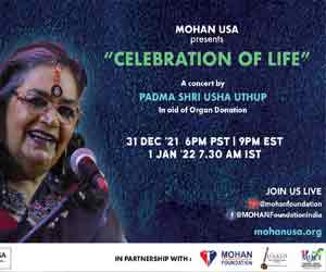 Celebration of Life – A Virtual Concert by Padma Shri Usha Uthup in aid of Organ Donation